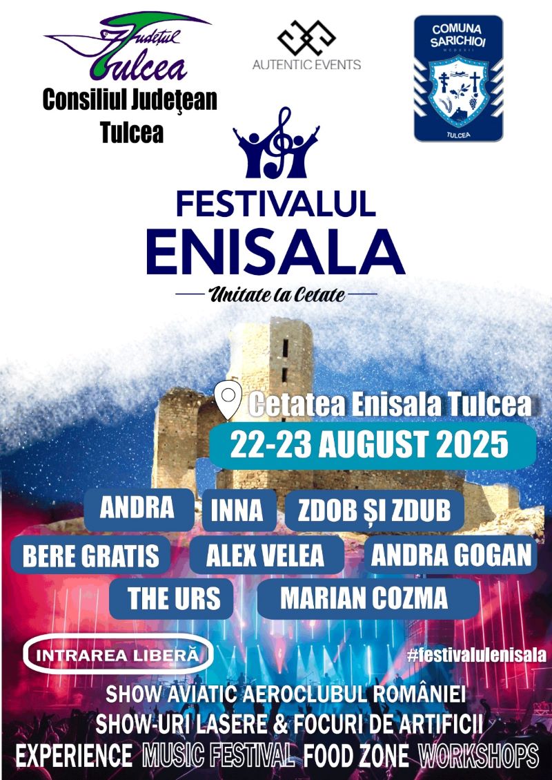 Inna și Andra susțin spectacolul de la Enisala: Festivalul Unitate la Cetate, 22-23 august 2025 Inna și Andra susțin spectacolul de la Enisala: Festivalul Unitate la Cetate, 22-23 august 2025